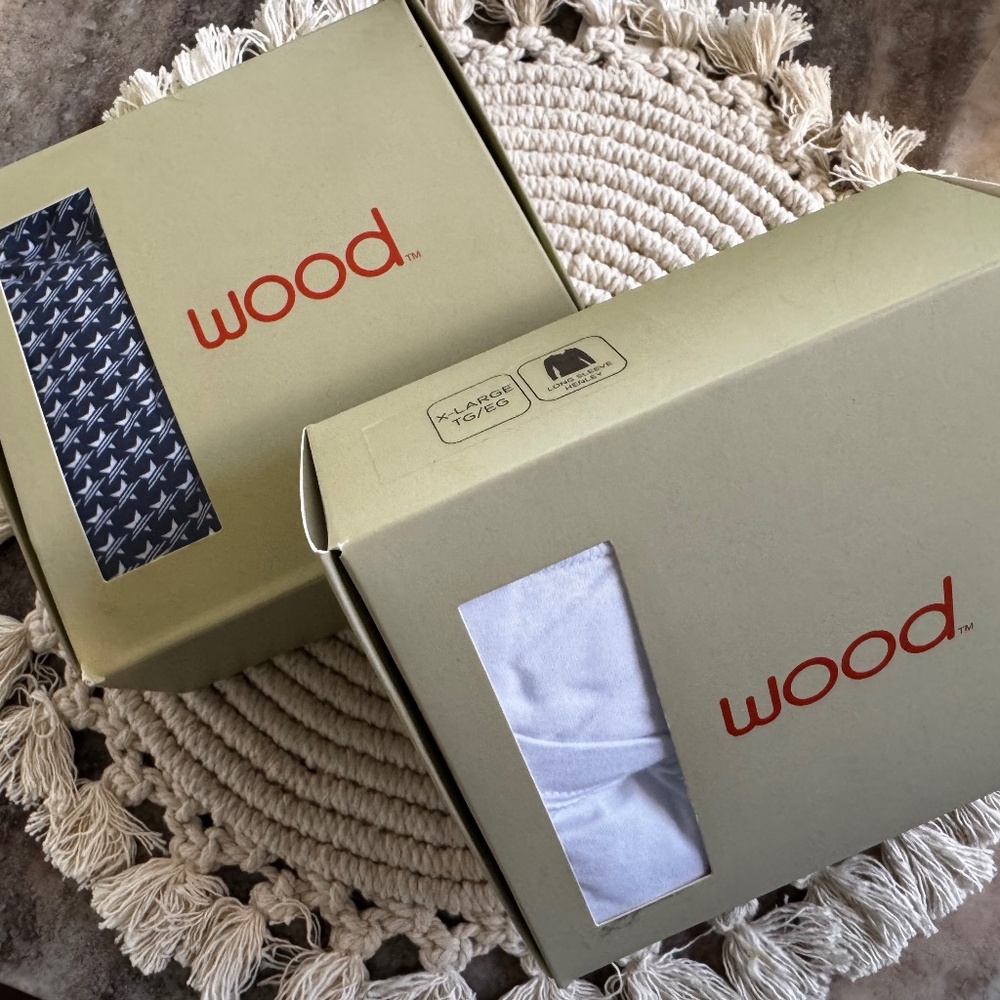 New In Box- Wood Brand Mens XL Lounge Set-White Henley Shirt,Blue/Whi Star Pant